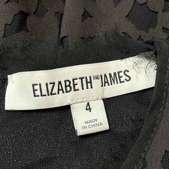 Elizabeth & James Black Laser Cut Sheath Dress Size 4 - Picture 5 of 5